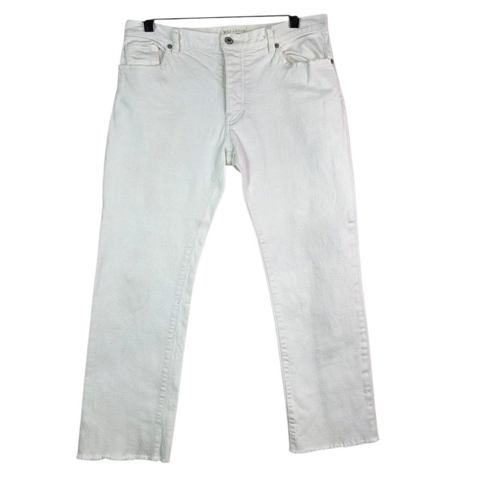 Nili Lotan Midrise boyfriend cropped denim jeans
